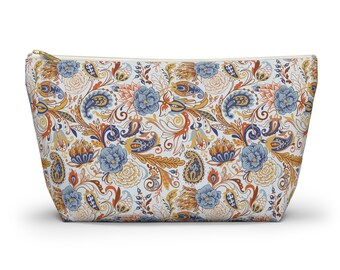 Accessory Pouch (White Paisley Print)