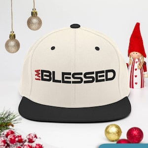 I Am Blessed Embroidered Snapback Cap – Classic snapback cap with Inspirational phrase - Gift for Him or Her