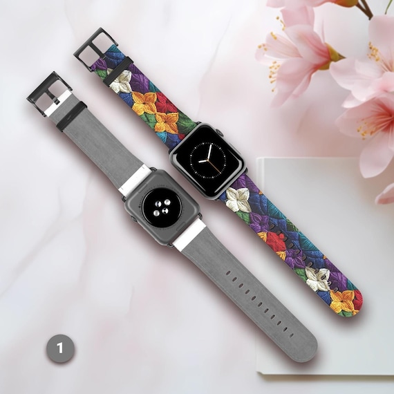 Colorful Apple Watch Band With Crochet Style, Fun Gift for  display picture 2