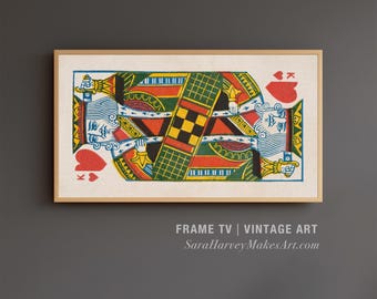 Vintage Playing Card Samsung Frame TV Art Download | King of Hearts Artwork