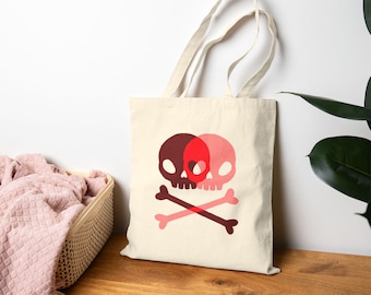 Love Skulls and Cross Bones Wedding Anniversary Valentines Day Tote Bag