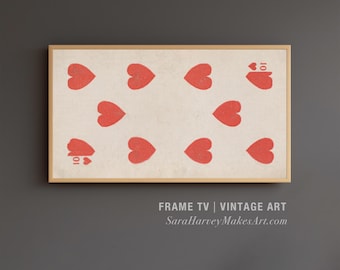 Valentine Samsung Frame TV Art Download | Vintage Hearts Playing Card Artwork