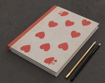 Vintage Playing Card Artwork Hardcover Lined Journal Notebook