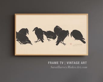 Halloween Samsung Frame TV Art Download | Vintage Crow Artwork