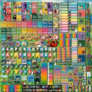 May include: Studio Ghibli themed classroom decor pack with 315 files, neatly organized into folders. Includes alphabet, calendar, birthday, and welcome banners. Features a color scheme from the Studio Ghibli movie palette.