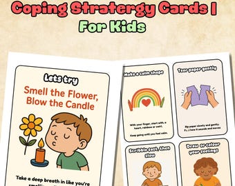 Anger Coping Skills Cards for Kids | Printable Calm Down Strategies for Angry Moments | Emotional Regulation Support