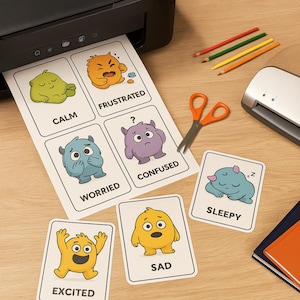 Schede didattiche sui sentimenti / Schede didattiche sulle emozioni per bambini / Apprendimento socio-emotivo / Uso in classe e a casa / Download digitale