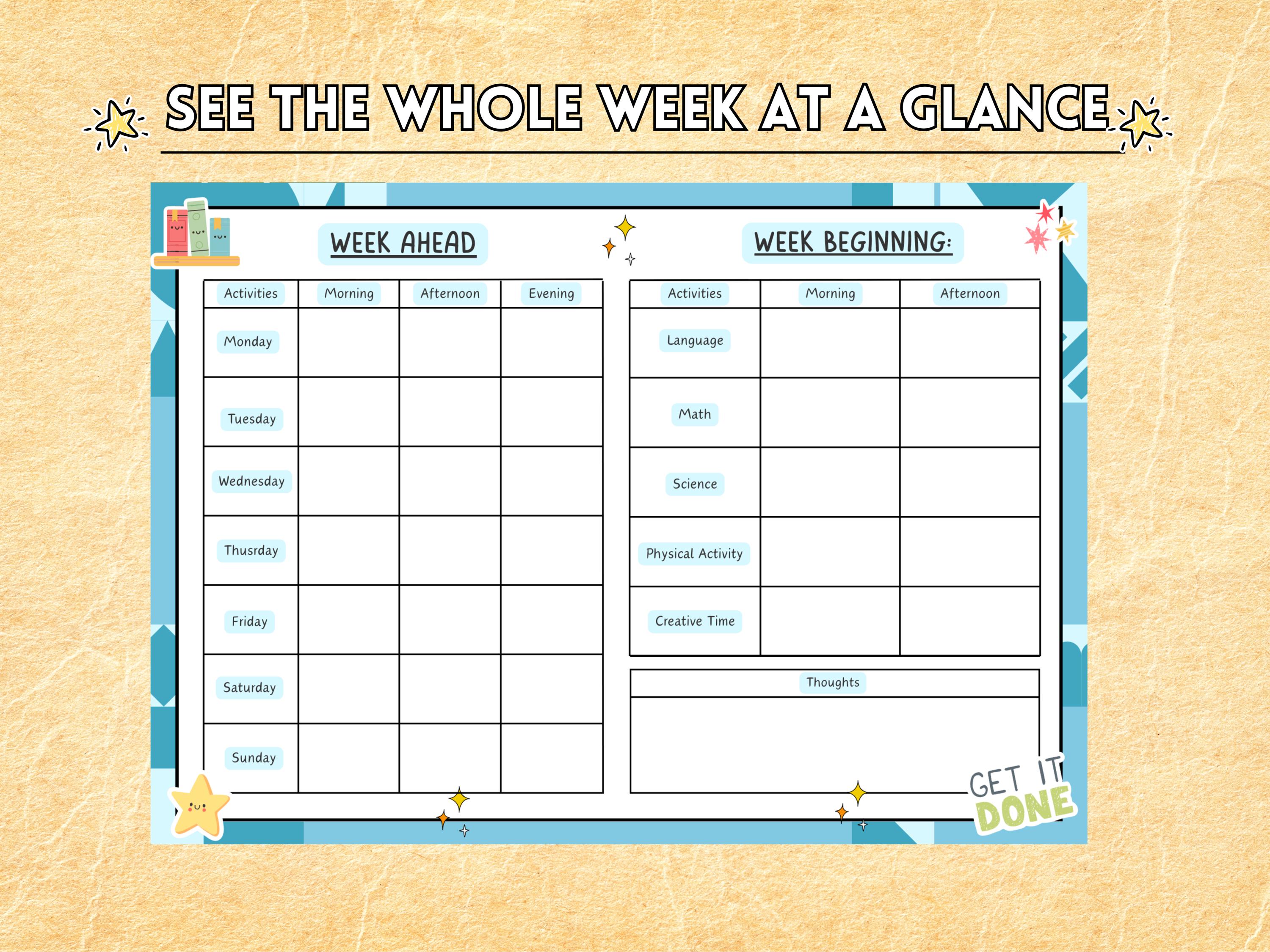 Homeschool Planner Printable: Daily & Weekly Schedule (PDF) - Etsy