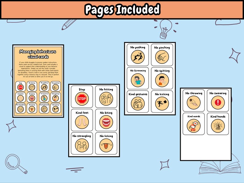 Visual Support Cards for Behaviour Management | SEND Tools for Kids ...