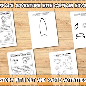 Space Activity Worksheets for Kids | Rocket Craft Printable | Space Preschool & Homeschool | Outer Space Themed Learning Pack
