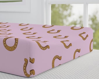 Baby Girl Changing Pad Cover Horse Shoe, Baby Shower Gift for Girls