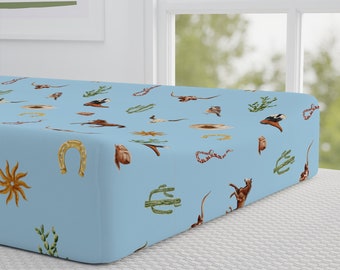 Baby Boy Changing Pad Cover With Horses, Baby Shower Gift for Boys