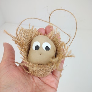 Plush Potato Ornament - Mini 3&quot; Hanging Rustic Primitive Decoration for Kitchen