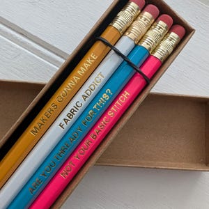 Sewing Themed Pencil Set & Mini Notebook – Gift for Sewists, Dressmakers and Crafters