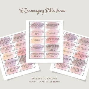Printable Bible Scripture Cards, 46 Encouraging Verses, Battle Cards ...