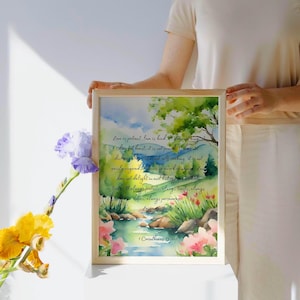 Love Is Patient Wall Art, 1 Corinthians 13, Spring Watercolor Art, Christian Wall Art, Colorful Painting, Home Decor, Bible Art, Faith Based