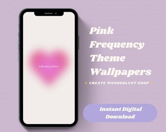 Frecuencia Rosa I Conjunto de 5 iPhone Wallpaper/ Amor propio/ Estética femenina / iOS / Auras / Afirmaciones / Vida de ensueño manifiesta