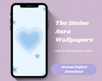 Aura Set de 5 Fondos de iPhone / IOS / Positividad diaria / Afirmaciones / Manifestación / Personalización de pantalla / Crea la realidad de tus sueños