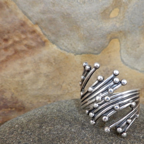 Modernist Ring, Atomic Age, Adjustable, Populuxe … - image 3