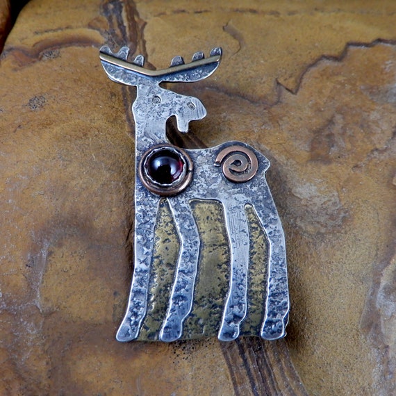 Moose Pin, Artist Made, Catherine McElroy, Woodsy… - image 5