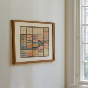 Tableau Muet Print, Early Data Visualization Art, Historical Infographic Grid, Antoni Jazwinski Chronology Chart, Information Design, 24x20