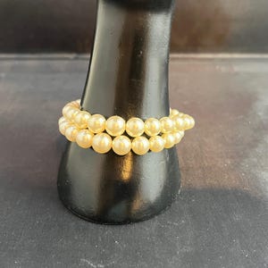 Vintage Double Strand Faux Pearl Bracelet with Sterling Silver Filigree Clasp – Elegant Mid-Century Jewelry - Vintage Gift for Her
