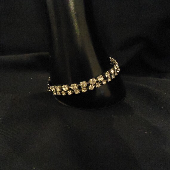 Vintage Bracelet Clear Rhinestones Glass Crystals… - image 4