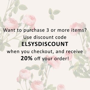 Peut inclure: Un graphique floral avec du texte qui dit "Voulez-vous acheter 3 articles ou plus ? Utilisez le code de r&eacute;duction ELSYSDISCOUNT lors de votre paiement et recevez 20 % de r&eacute;duction sur votre commande !"