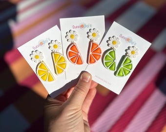 Citrus Earrings | Fruit Earrings | Lemon Lime Jewlery | Orange Slice Earrings | Summer Earrings