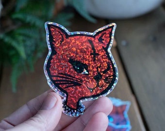 Demon Sparkle Kitty Sticker