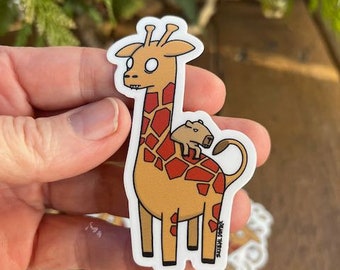 Capybara and giraffe Sticker