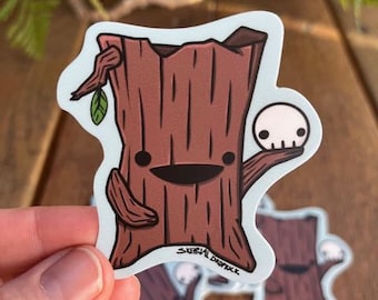 Tree stump and skull friend Sticker