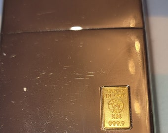 A ZIPPO Limited Edition "Gold Ingot K24 999.9" Platinum-Coated Lighter w Case No. 501/1000