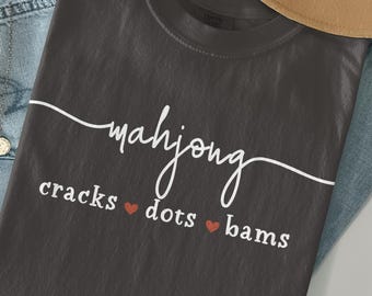 Comfort Colors® Mahjong-tröja, Mahjong-gåvor Mahjong-t-shirt, Cracks Dots Bams-tröja
