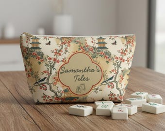 Personalisierte Mahjong Tile Bag Zubehör Tasche mit T-boden | Mahjong Spieltag