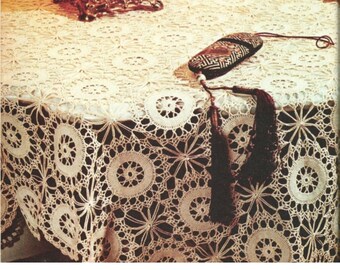 Victorian Lace Tablecloth Crochet Vintage PDF Pattern Digital Download