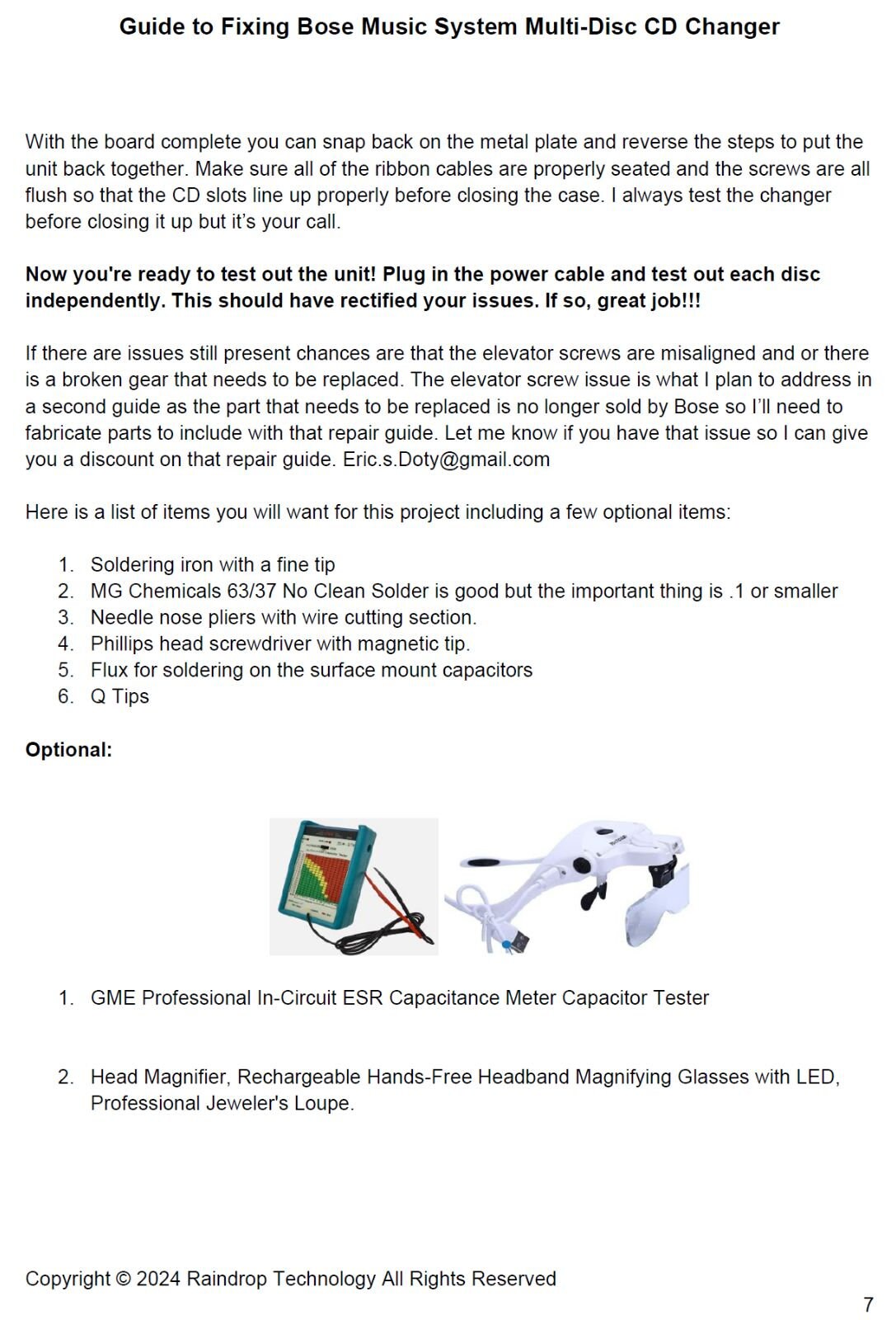 BOSE Wave Radio System DIY Not Professional Repair Service for Multi CD