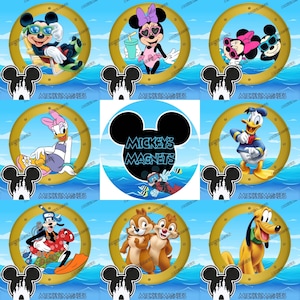 Imãs da Disney, Mickey e amigos, Pateta, Pluto, Minnie, Donald, Margarida, Chip Dale