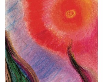 Happiness - Miracle Cards by Erika - Handmade Prints with Oil and Crayons