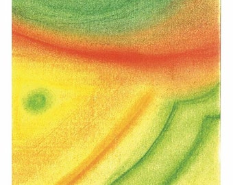 Contentment - Miracle Cards by Erika - Handmade Prints with Oil and Crayons