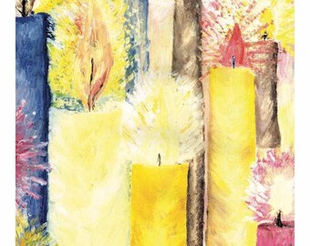 Peace - Miracle Cards by Erika - Handmade Prints with Oil and Crayons