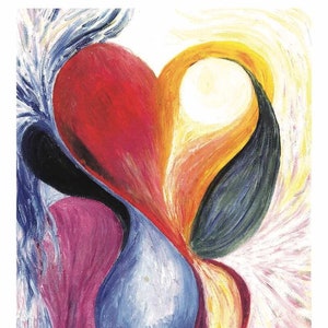Gentillesse - Cartes Miracle par Erika - Impressions faites main avec de l'huile et des crayons de couleur