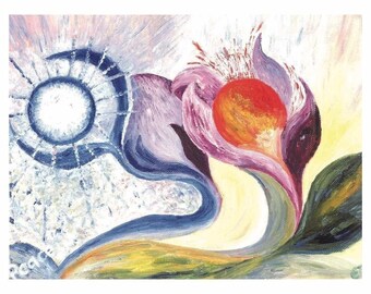 Joy - Miracle Cards by Erika - Handmade Prints with Oil and Crayons