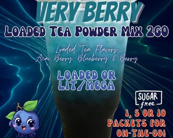 Loaded Tea Flavor Powder Energy Drink Mix Packets: VERY BERRY Make At Home!