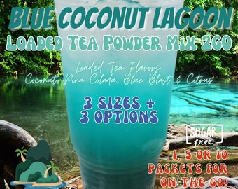 Geladene Teepulver-Energy-Drink-Mix-Pakete: Blue COCONUT LAGOON 3 DIY-Optionen!