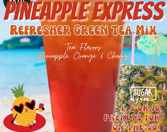 Refresher Tea Keto Energy Drink Mix Packets: PINEAPPLE EXPRESS Sugar-Free