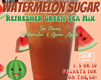 Refresher Tea Keto Energy Drink Mix Packets: WATERMELON SUGAR Sugar-Free