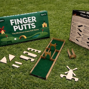 Finger Putts, Crazy Golf Board Game, Table Top Mini Golf, Travel Board Game, Indoor Crazy Golf Course Game, Fun to Play with all the Family.