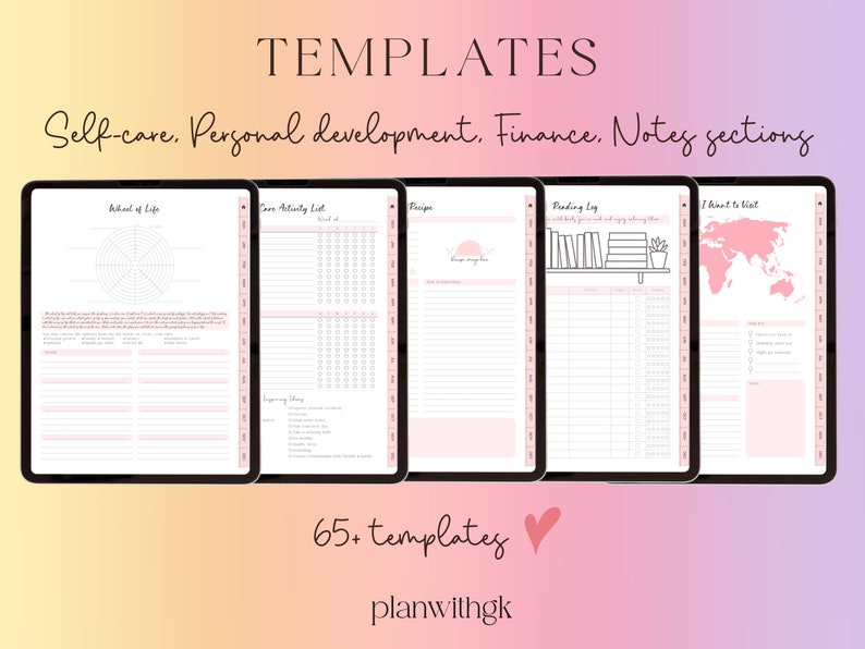 2024 Digital Planner Goodnotes Planner Self Care Planner Fitness ...