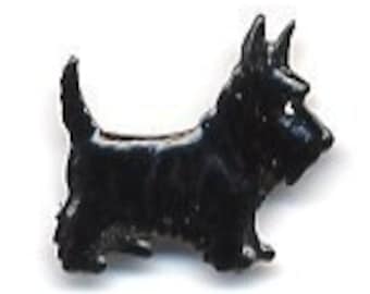 Adorable Black Scotty Dog Button - Metal Shank Scottie Dog Button 1"x7/8"